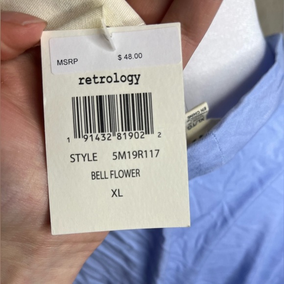 Retrology Blue Draped Open Front Soft Lightweight Cardigan Sz XL - Picture 3 of 5